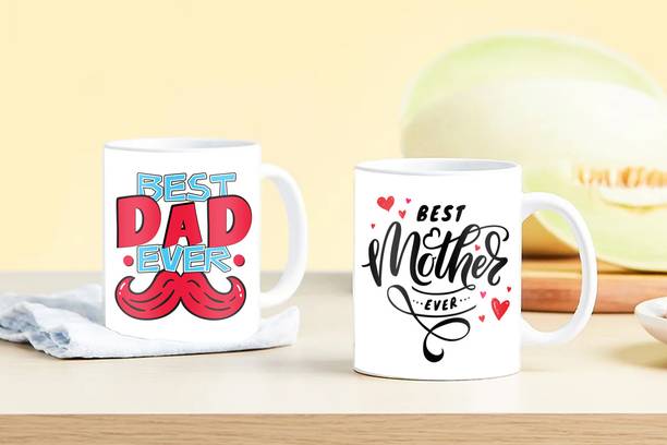 PaMeG Anniversary Gift for Father and Mother, PKMomDadMU-09 Printed Ceramic Coffee Mug