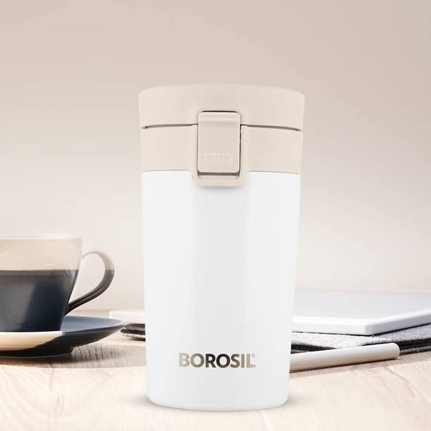 BOROSIL Hydra Coffeemate Vacuum Insulated Hot & Cold Spill Proof Travel Stainless Steel Coffee Mug