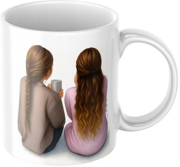 ZKAECC Best Friends Printed Gift for Friend | Printed Tea & Coffee Cup | best friend Ceramic Coffee Mug
