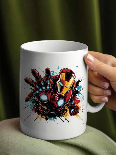 Print Ginnie Premium Quality Iron Man Printed Coffee Cup Best Gift For Kids,Friend Ceramic Coffee Mug