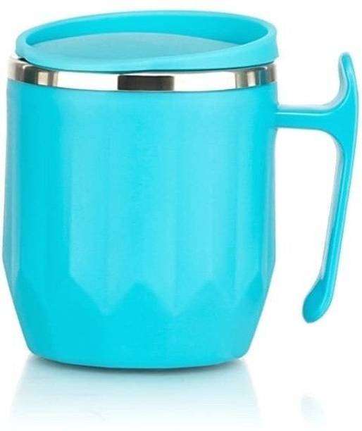 MAGICSPOON New Stainless Steel Coffee with Lid (300 ml,Pack of 1,Sky Blue, Multicolour) Stainless Steel Coffee Mug