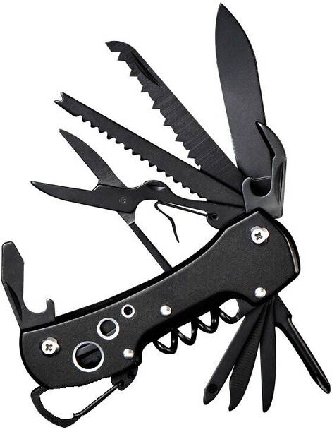 Bambble Swiss Army Multi-function Stainless Steel Pocket Knife Survival Camping Multi Tool 14 Multi-utility Knife