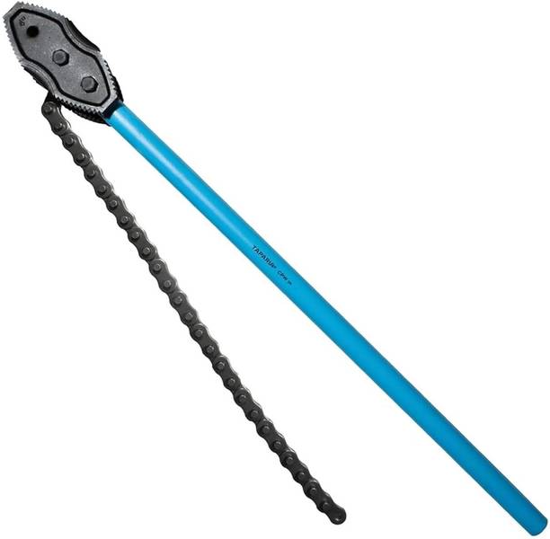 Reema Enterprises CW-LH-01 Heavy Duty Chain Pipe Wrench with Long Handle | Adjustable Grip for Plumbing Single Sided Pipe Wrench