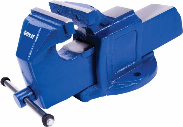 Oaykay Bench Vice SG Iron 3 inches, Fixed Base, Blue, Professional Vice, Multi Vise Tool