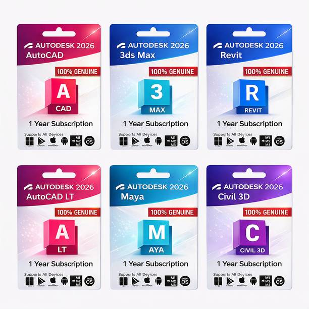 LIONWY AutoCAD + Revit + 3ds Max + Civil 3D + Maya + AutoCAD LT — 1-Year Genuine 2026 AI