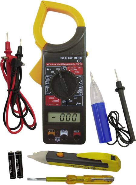 Inditrust Digital Clamp meter Ac/Dc Current tester with Continuity Volt Alert & E Tester Digital Multimeter