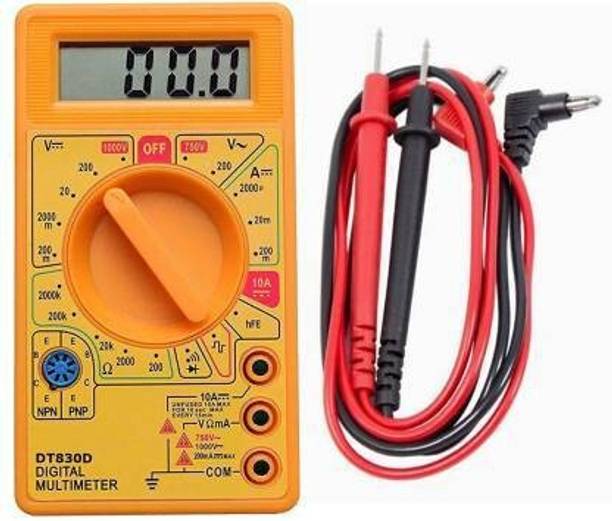 SINKUL Digital Multimeter | Diode And Transistor Tester | AC/DC Volt Test | Test Probes | Voltmeter | Multitester |Volt/OHM Meter (VOM) Multi-Meter Yellow Digital Multimeter
