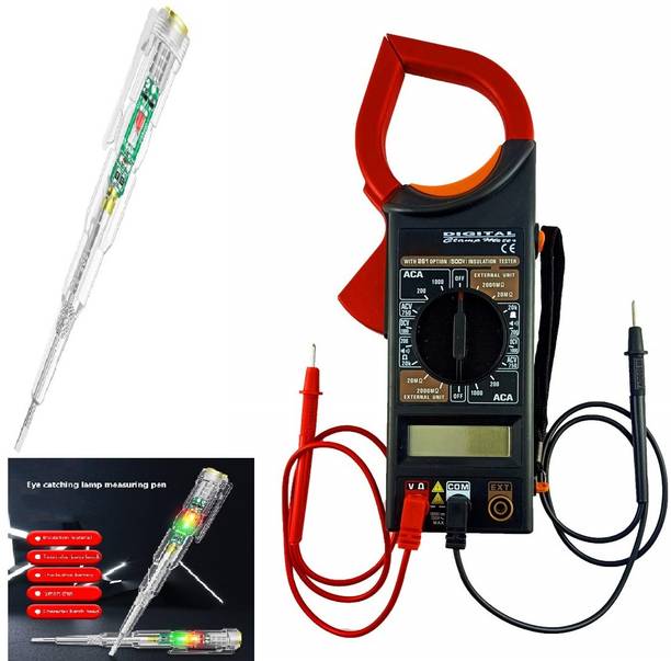 Gadariya King Continuity Tester with Voltage Tester battery to check all Cables Cords & Wires Analog Multimeter (Black 4000 Counts)New Arrival With Buzzer + Led Flash Light VoltAlert 1AC-D 90-1000VAC Voltage Tester WithC/DC Digital Clamp Multimeter DT266 Electronic Volt AMP Resistance Tester Clamp Meter Data Hold AC 750V DC 1000V With Bag Digital Multimeter (Black 2000 Counts) Digital Multimeter