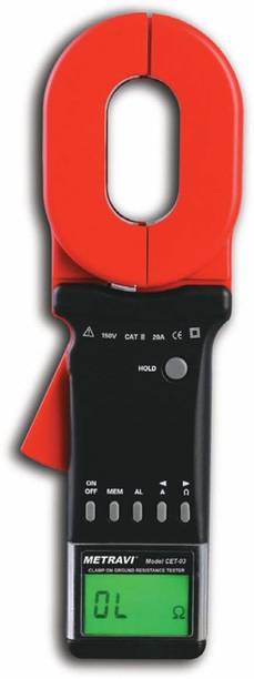 Metravi CET-03 Clamp On Ground Resistance Tester Range 0.01? to 1500? & Current Measure Digital Multimeter