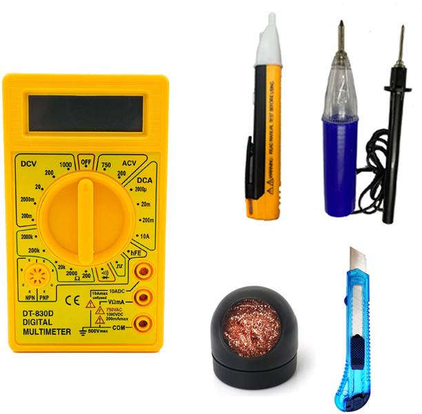 Crafts Haveli Multimeter & 2 Voltage Tester, Tip Cleaner & Knife Cutter Digital Multimeter