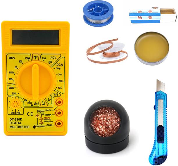 Crafts Haveli Multimeter & 4in1 Soldering Iron Accessories, Tip Cleaner & Knife Cutter Digital Multimeter