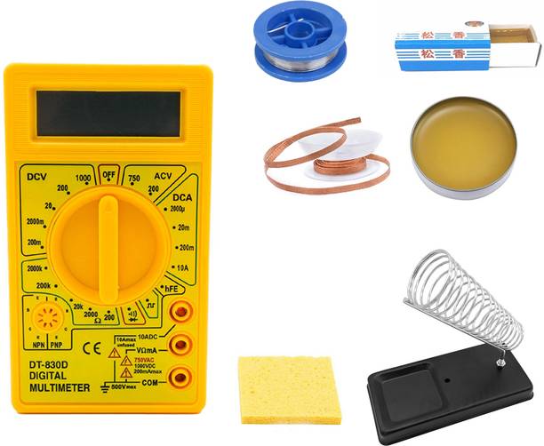 Crafts Haveli Multimeter & 4in1 Soldering Iron Accessories, Soldering Iron Stand & Sponge Digital Multimeter