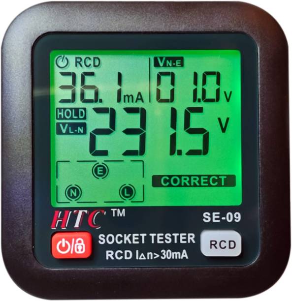 HTY HTC SE-09 Socket tester Lcd display, Data hold, Three hole socket line Digital Multimeter