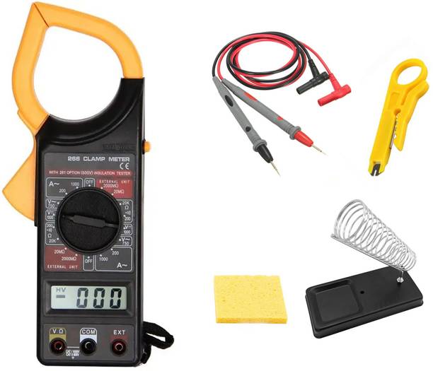 Crafts Haveli DT-266 & Wire & Mini Wire Stripper, Soldering Iron Stand & Sponge Digital Multimeter
