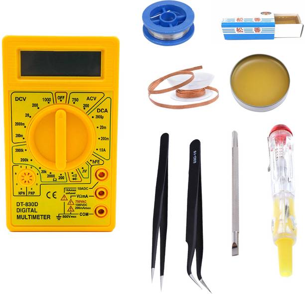 Crafts Haveli Multimeter & 4in1 Soldering Iron Anti Static Tweezer 2Pc & 2in 1 Tester Digital Multimeter