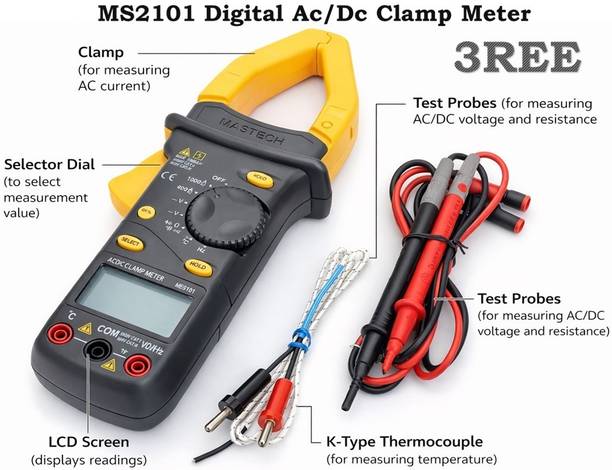 3REE PREMIUM QUALITY Mastech Ms2101 Digital Ac/Dc Clamp Meter Digital Multimeter