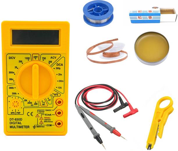Crafts Haveli Multimeter & 4in1 Soldering Iron Accessories, Wire & Mini Wire Stripper Digital Multimeter