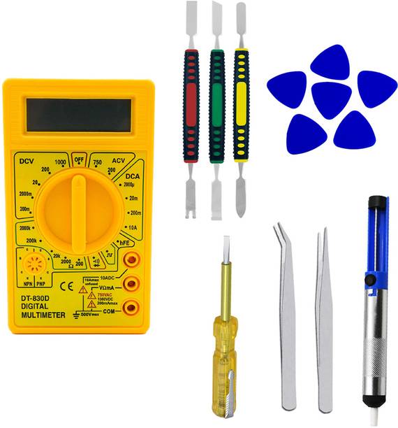Crafts Haveli Multimeter & 3Pc Spudger Tweezer 2Pc, Soldering Pump & Tester Digital Multimeter