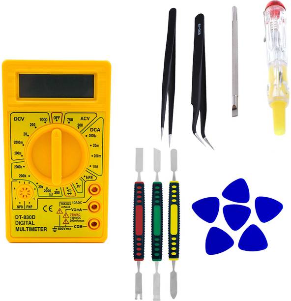 Crafts Haveli Multimeter &AntiStatic Tweezer2Pc& 2in1Tester3Pc Spudger Set & 6pc Mobile Opener Digital Multimeter