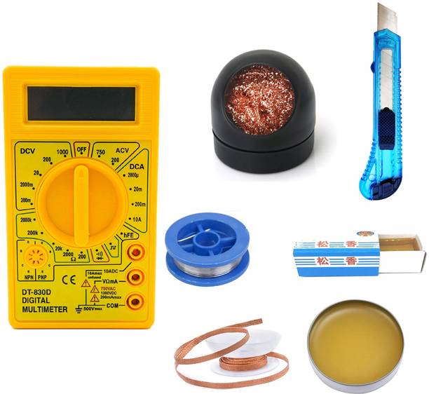 Crafts Haveli Multimeter & Tip Cleaner & Knife Cutter, 4in1 Soldering Iron Accessories Digital Multimeter