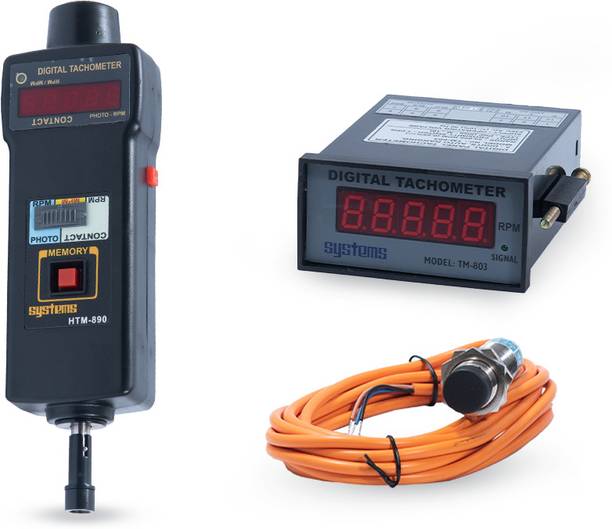 Systems Tech HTM 890 Photo Contact + TM 803 Digital Panel Mount Tachometer Digital Multimeter