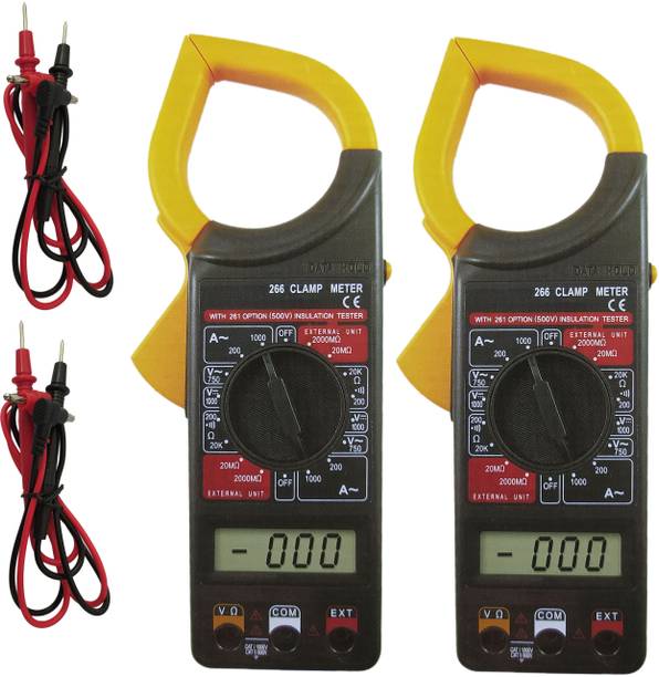 Inditrust new AC/DC Digital Clamp Multimeter DT266 Electronic Volt AMP & Bag (pack of 2) Digital Multimeter