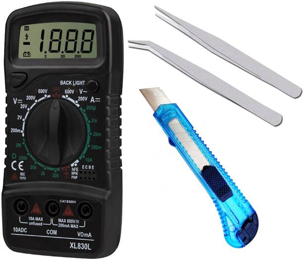 Crafts Haveli Multimeter 830, 2Pc Tweezer & Paper Cutter Digital Multimeter