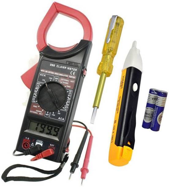 Sharum Crafts AC/DC Digital Clamp Multimeter DT266 Electronic Volt AMP Resistance Tester Digital Multimeter