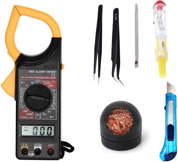 Crafts Haveli DT-266 & Anti Static Tweezer 2 2in1Tester TipCleaner KnifeCutter Digital Multimeter