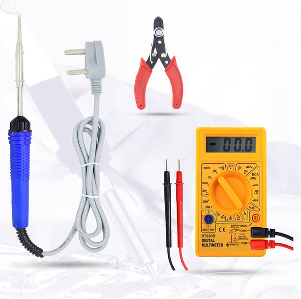 Hillgrove HGCM374M1 High Quality 25W Soldering Iron with Digital Multimeter, Wire Cutter Digital Multimeter