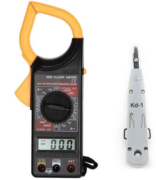 TOOLBUX M266 Digital AC Clamp Meter Voltage AC Current Resistance & Punch Down Digital Multimeter