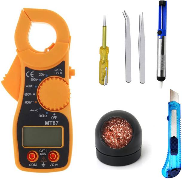 Crafts Haveli MT-87 & Tweezer 2Pc, Tester & SolderingPump TipCleaner KnifeCutter Digital Multimeter