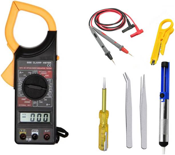 Crafts Haveli DT-266 & Wire & Mini Wire Stripper, Tweezer 2Pc, Tester & Soldering Pump Digital Multimeter