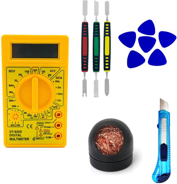 Crafts Haveli Multimeter & 3Pc Spudger Set & 6pc Mobile Opener, Tip Cleaner & Knife Cutter Digital Multimeter