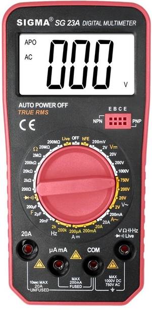 SIGMA Multimeter SG 23A TRMS with Frequency & Capacitance, Current Upto 20A Digital Multimeter