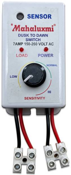 MAHALUXMI Day Night Dusk to Dawn Light Sensor Switch (LDR) Control 7 Amp AC 230V Multipurpose Controller