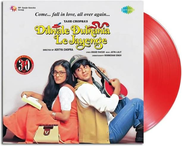 Dilwale Dulhania Le Jayenge Special Edition Red Vinyl Record LP | Lata Mangeshkar, Udit Narayan | Jatin–Lalit | Bollywood Movie Soundtrack | Rhythm Studio 18 Vinyl Collector's Edition