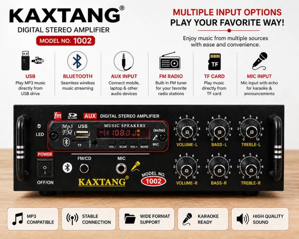 KAXTANG DJ options 1002 big Digital Stereo With BT/ USB/ SD-Card /FM /AUX 5000 W AV Bass Amplifier