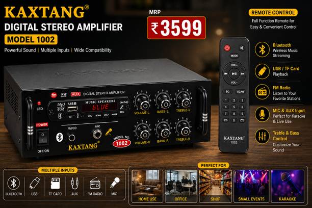 KAXTANG DJ hope xctior 1002 big Digital Stereo With BT/ USB/ SD-Card /FM /AUX 5000 W AV Bass Amplifier