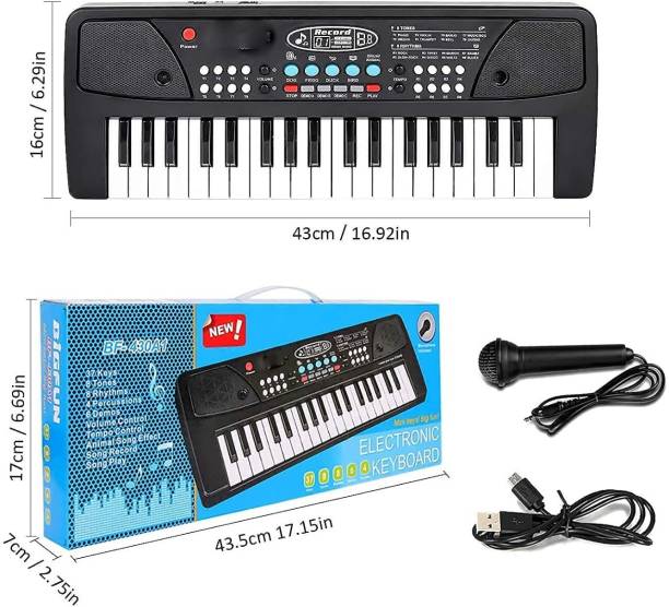 Sai Store Piano Keyboard Toy Kids with Mic Dc Power Option Recording Charger not Included Best Birthday Gift for Boys and Girls Musical Instruments Latest Analog Portable Keyboard