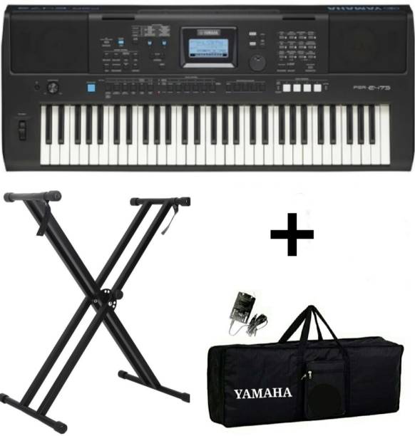 YAMAHA PSR E- 473 + CARRY CASE + DOUBLE PIPE STAND + LED LIGHTS PSR E- 473 Digital Portable Keyboard