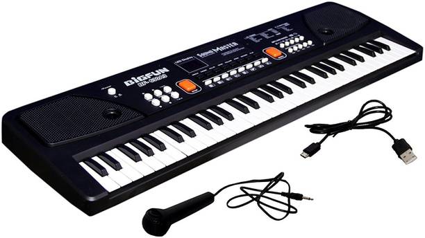 Toofun Portable Electronic Keyboard Piano - 61 Keys Piano Keyboard for Beginners LCD Display & Microphone Digital Piano Analog Portable Keyboard