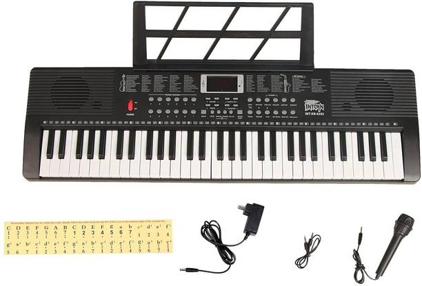intern INT-KB 61 Keys Touch Response Portable Piano Keyboard with Mic and 5V Power Adapter Digital Portable Keyboard