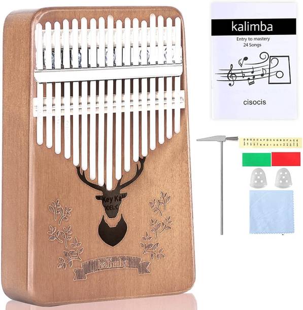 Mocking Bird 17 Keys Thumb Piano Kalimban Wooden mbira Musical Instrument Portable Keyboard with Tune Hammer Study Instruction Sleek Keys Gift for Kids, Adult and Beginners Analog Portable Keyboard