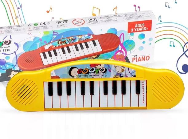 Time 2 toys MUSICAL KEY 37 Battery Operated/Mobile Charger Power Option 37 Keys Piano Keyboard with Recording and Mic Toy for Kids. Analog Portable Keyboard Analog Portable Keyboard