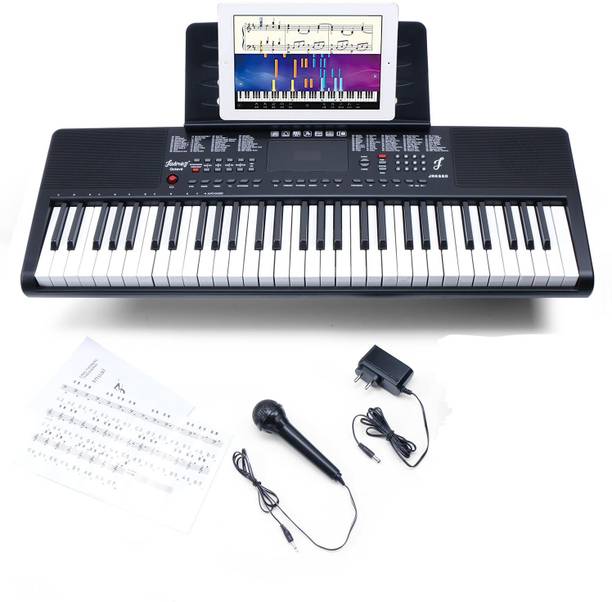 Juarez Octave JRK660 61-Key Electronic Teaching Keyboard Piano with LED Display | Adapter | Key Note Stickers | Mic |Music Sheet Stand | 200 Rhythms | 200 Timbres | 40 Demos | USB Output|8 Percussions Digital Portable Keyboard