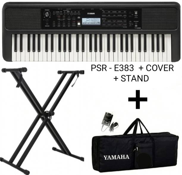 YAMAHA PSR - 383 + CARRY CASE + DOUBLE PIPE STAND Digital Portable Keyboard