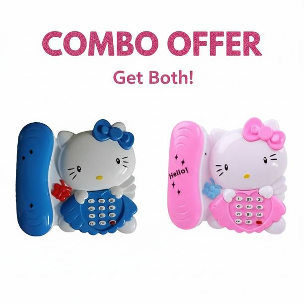 Maa Momai Toys Sweet Kitty Duo Pretend Phone Set – Pink & Blue Kids Toy Combo