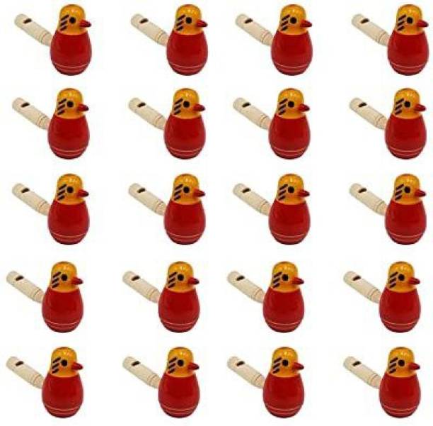 TRU TOYS Wooden Handcrafted Whistle Keychains Toys (20 Pcs, Whistle Keychain Bird)