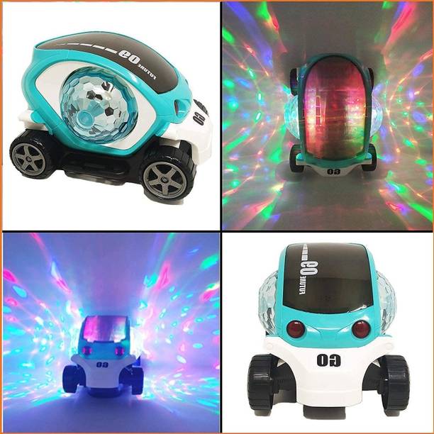 NKKL 4D Stunt Car Disco Lights, Bump & Go Toy with 360 Degree Rotating_VR522